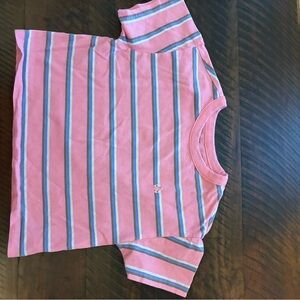 GAP Pink and Blue Striped Tee